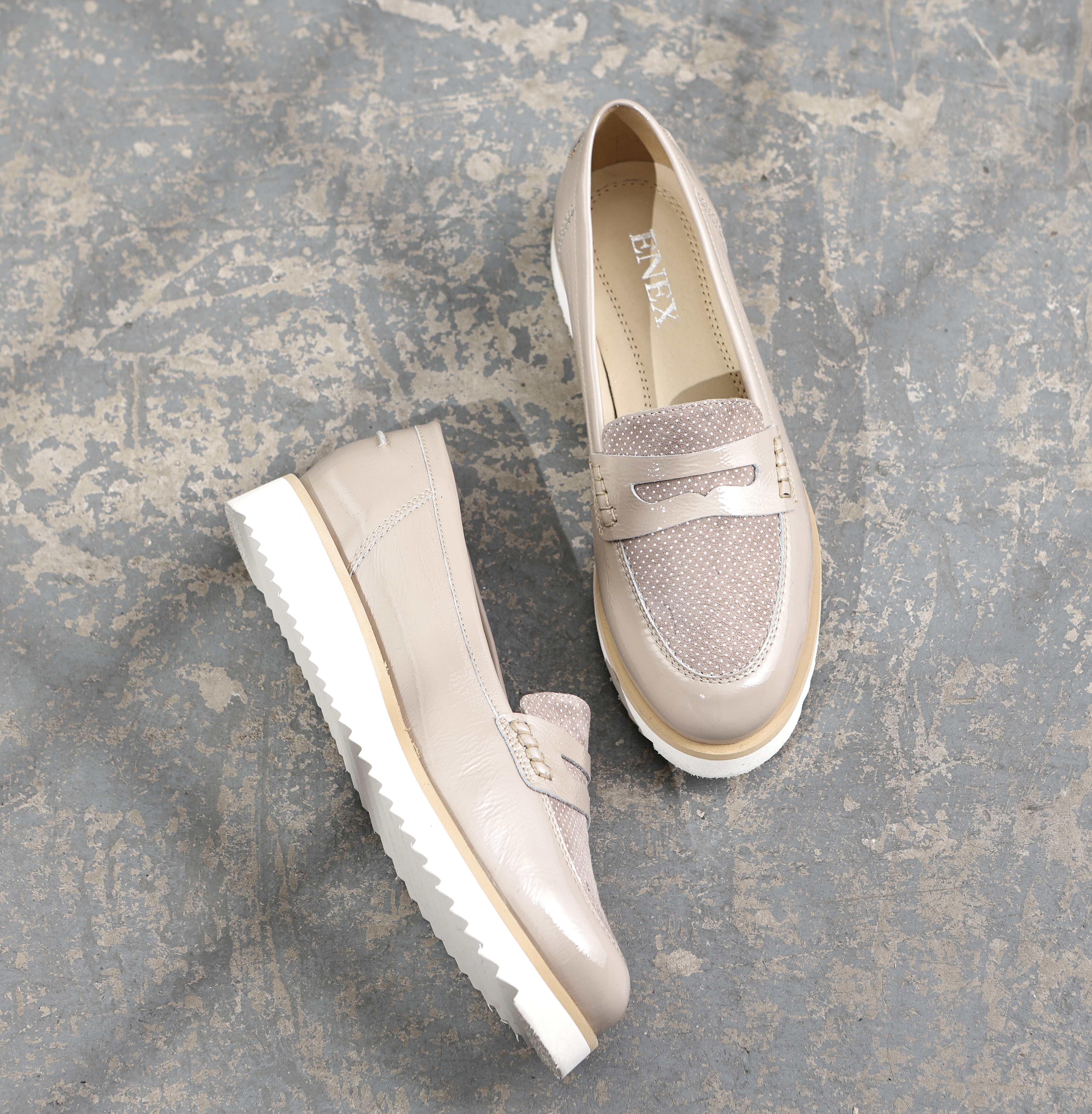 Lagane ženske cipele u perla bež boji kože