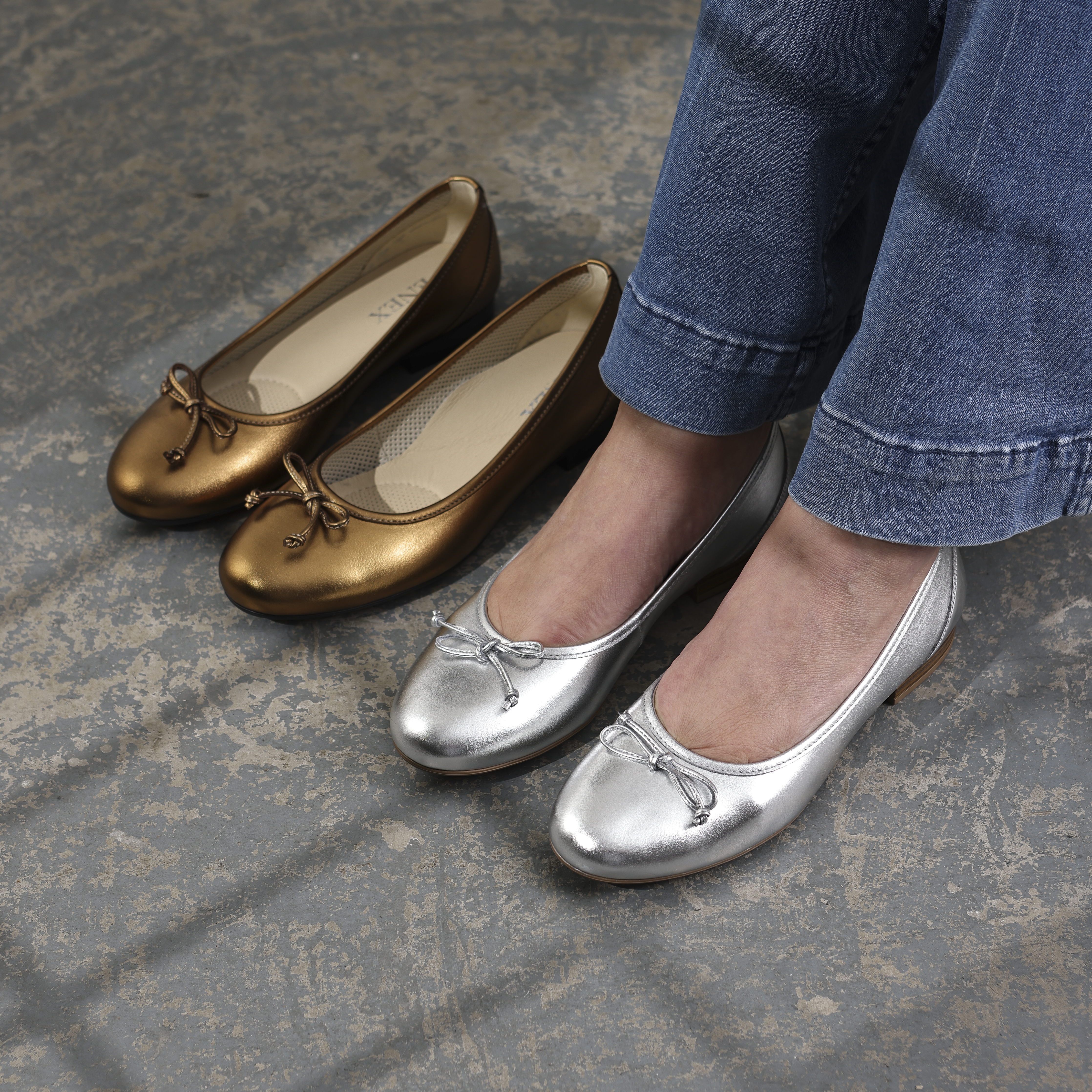 Elegantne baletanke u bronzanoj nijansi kože